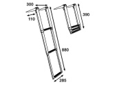 BATSYSTEM Telescopic Ladder Stainless Steel