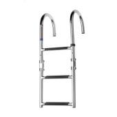 Vetus SLFB Foldable Boarding Ladder – Stainless Steel with Plastic Steps